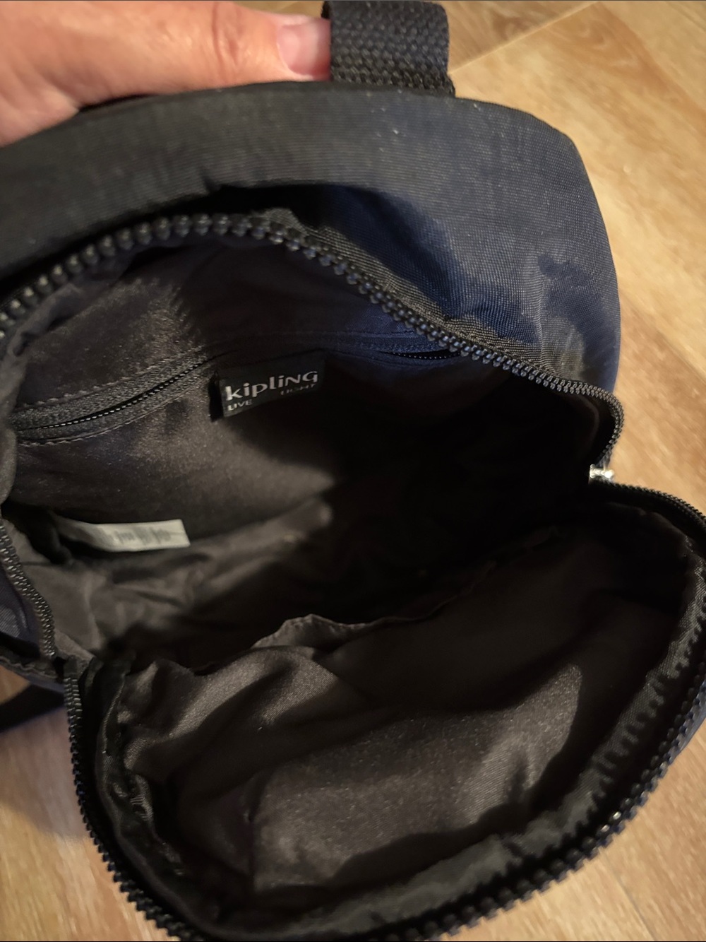 Kipling Black Mini Backpack with Plush Pom Keychain - Picture 4 of 4
